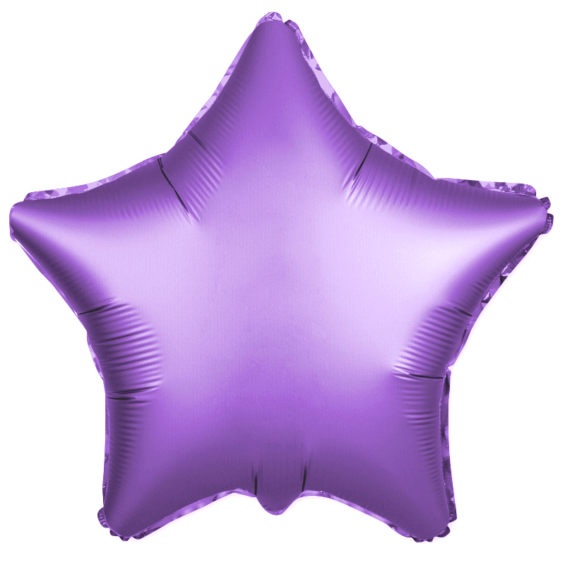 Фольгированная Звезда, Фиолетовый, Сатин (46 см)